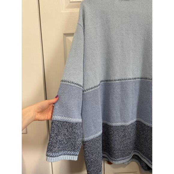 Ulla Popken Blue Patchwork Lagenlook Relaxed Cardigan Size 24/26 - Picture 6 of 8